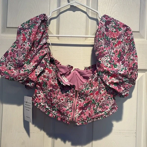 For Love & Lemons Floral Crop-Top - Picture 3 of 4